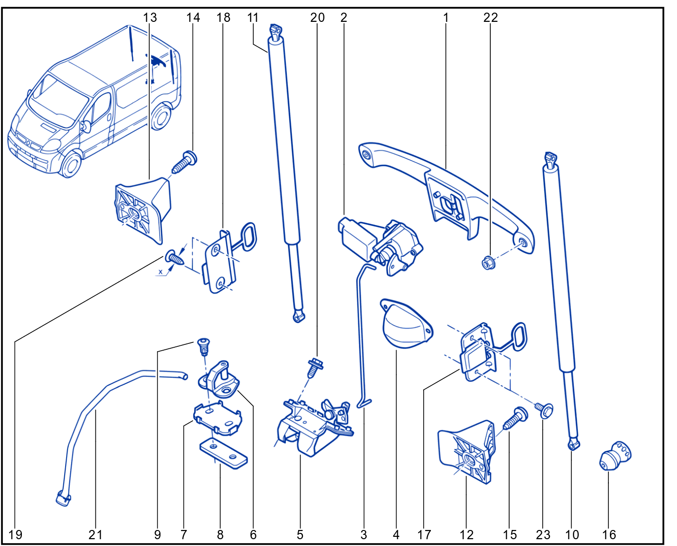 Rear Opening Element Control And Mechanism - 01029427