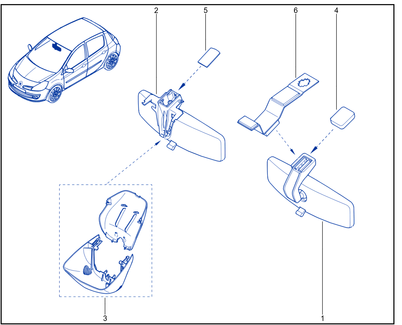 Interior Rear-View Mirror - 01030791