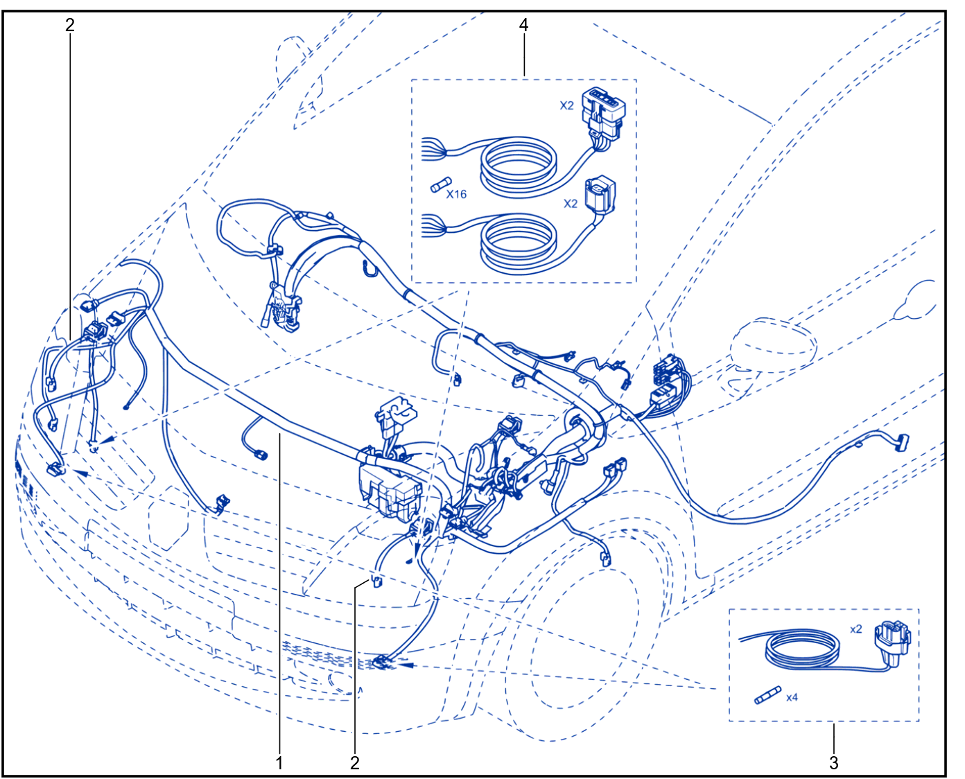 Wiring - Front End Panel Components - 01030971