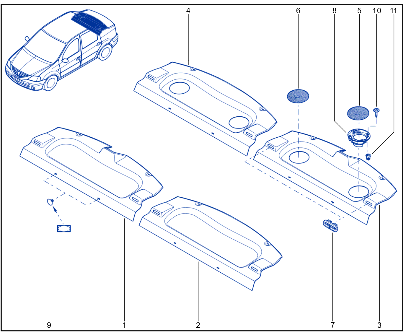 Rear Parcel Shelf - 01032563