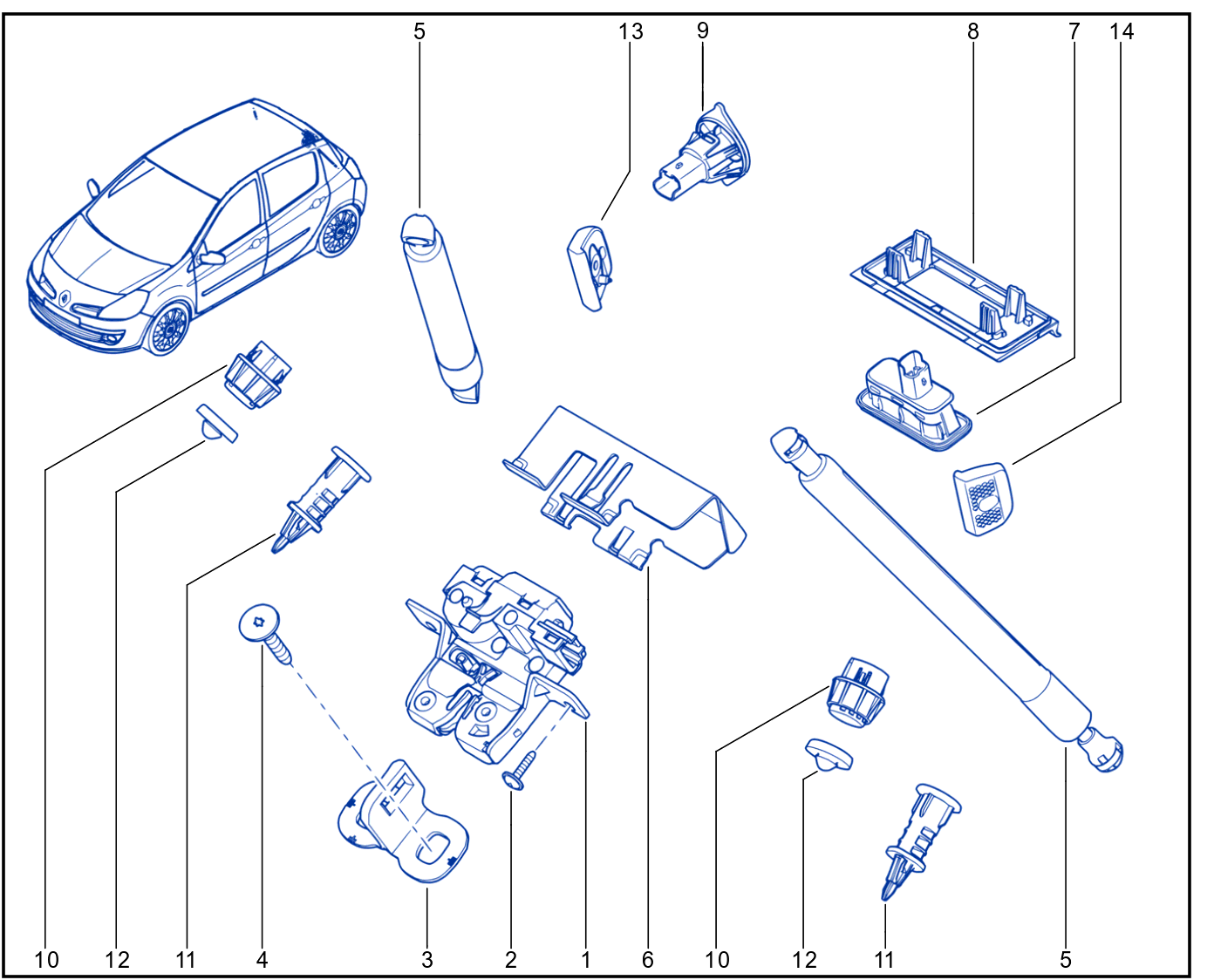 Rear Opening Element Control And Mechanism - 01033196