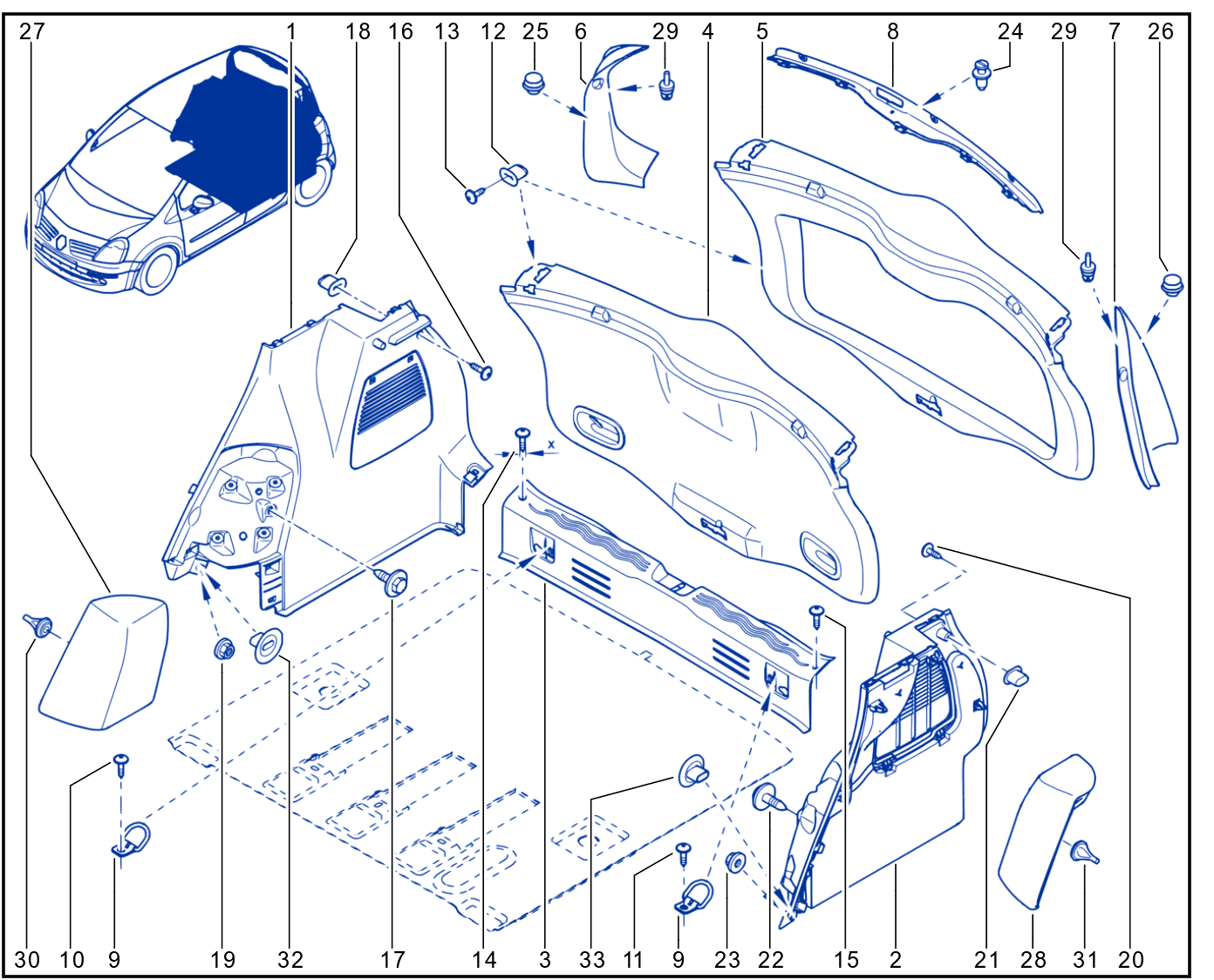 Rear Opening Element Trim - 01036288
