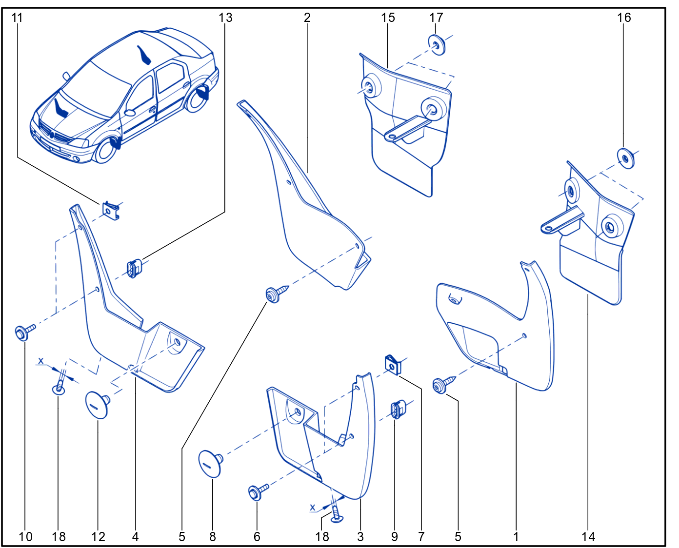 Wheel Arch - Mud Flap - 01037093