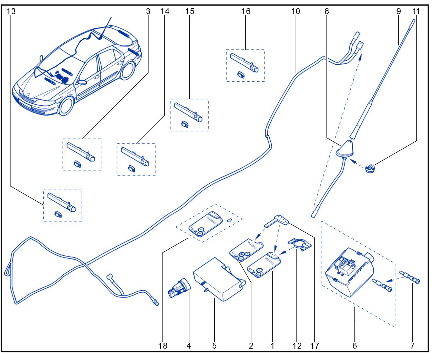 Engine Immobiliser System - Keys - Cards - 01039959