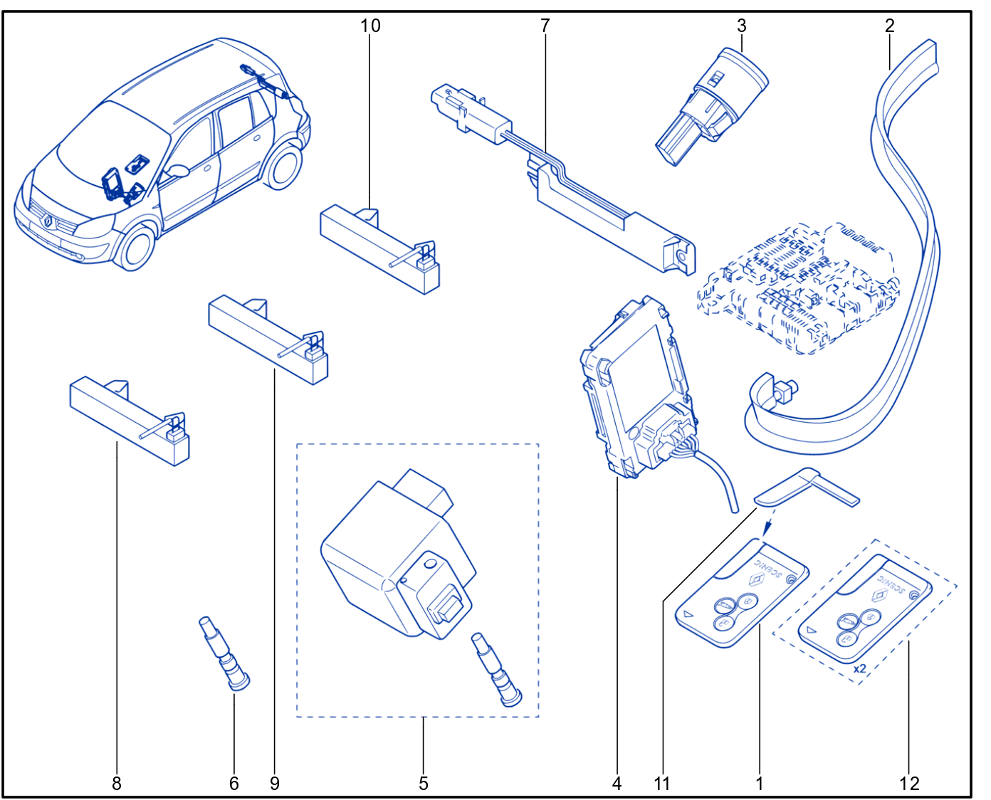 Engine Immobiliser System - Keys - Cards - 01039962