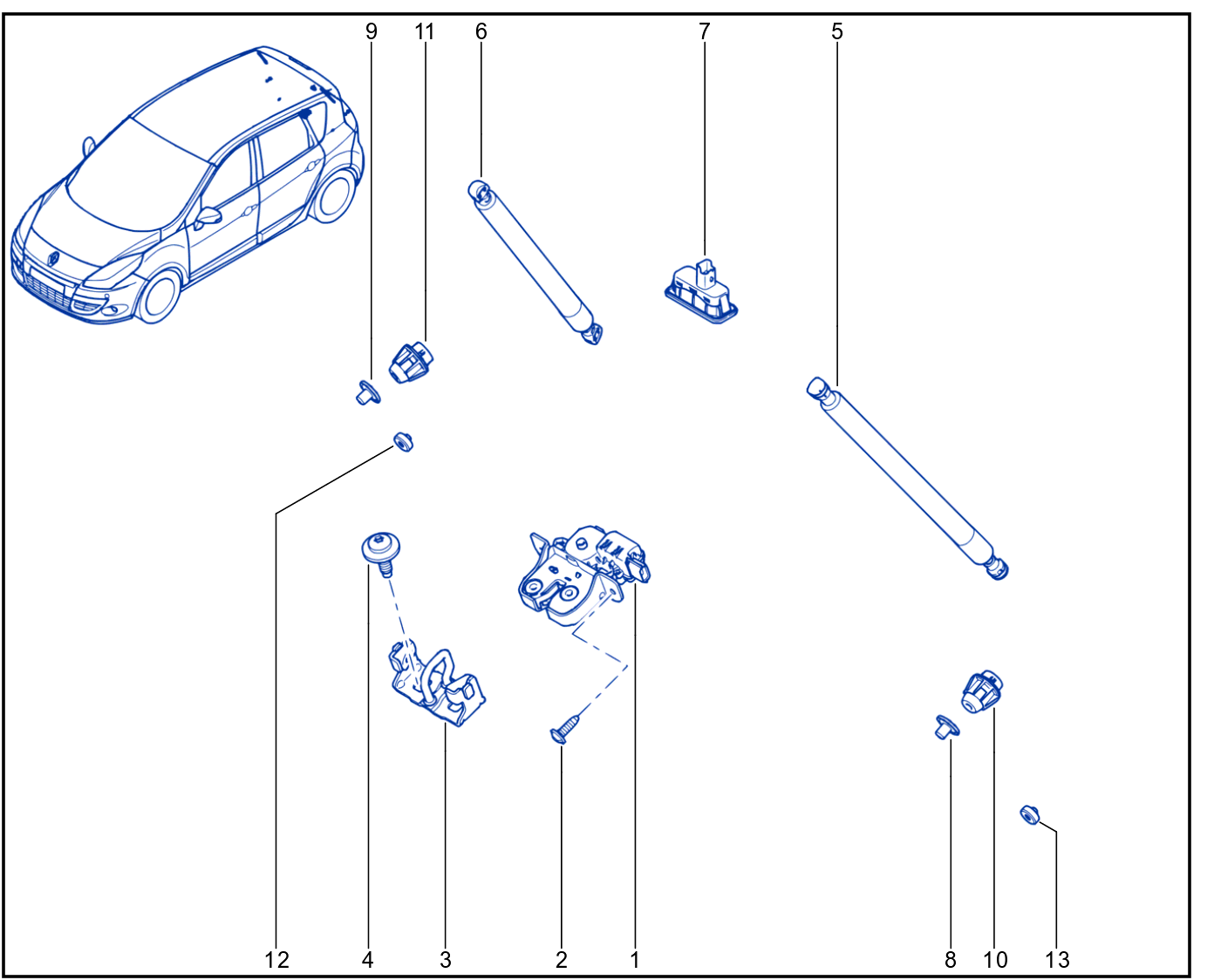 Rear Opening Element Control And Mechanism - 01043416