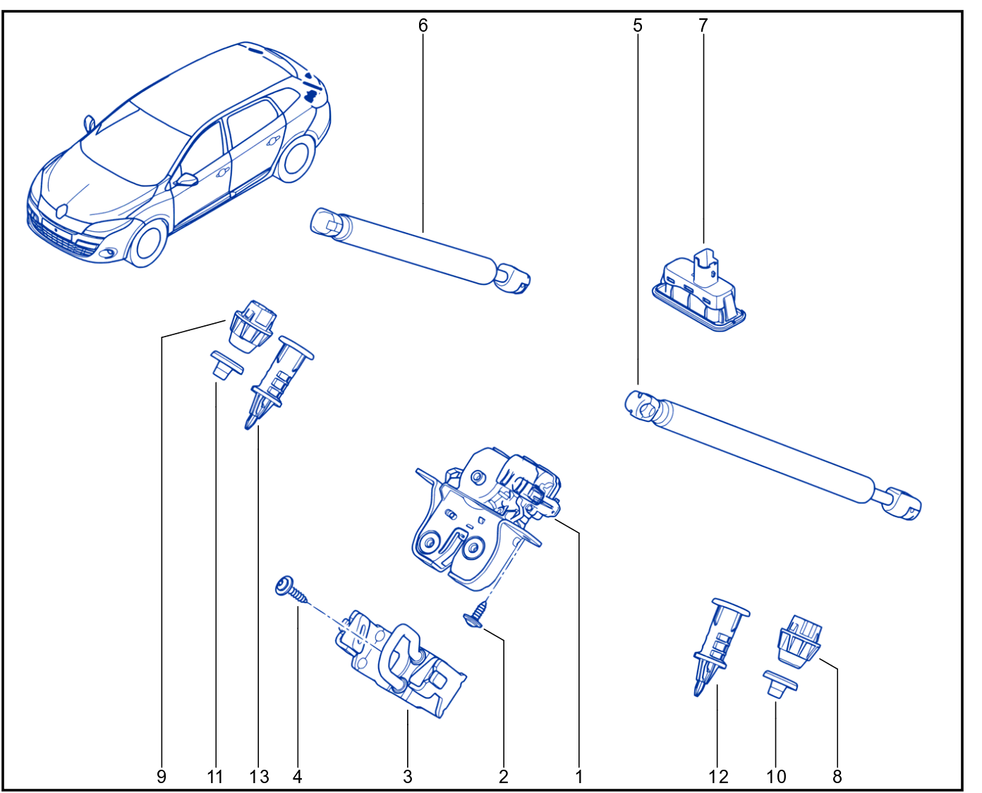 Rear Opening Element Control And Mechanism - 01044618