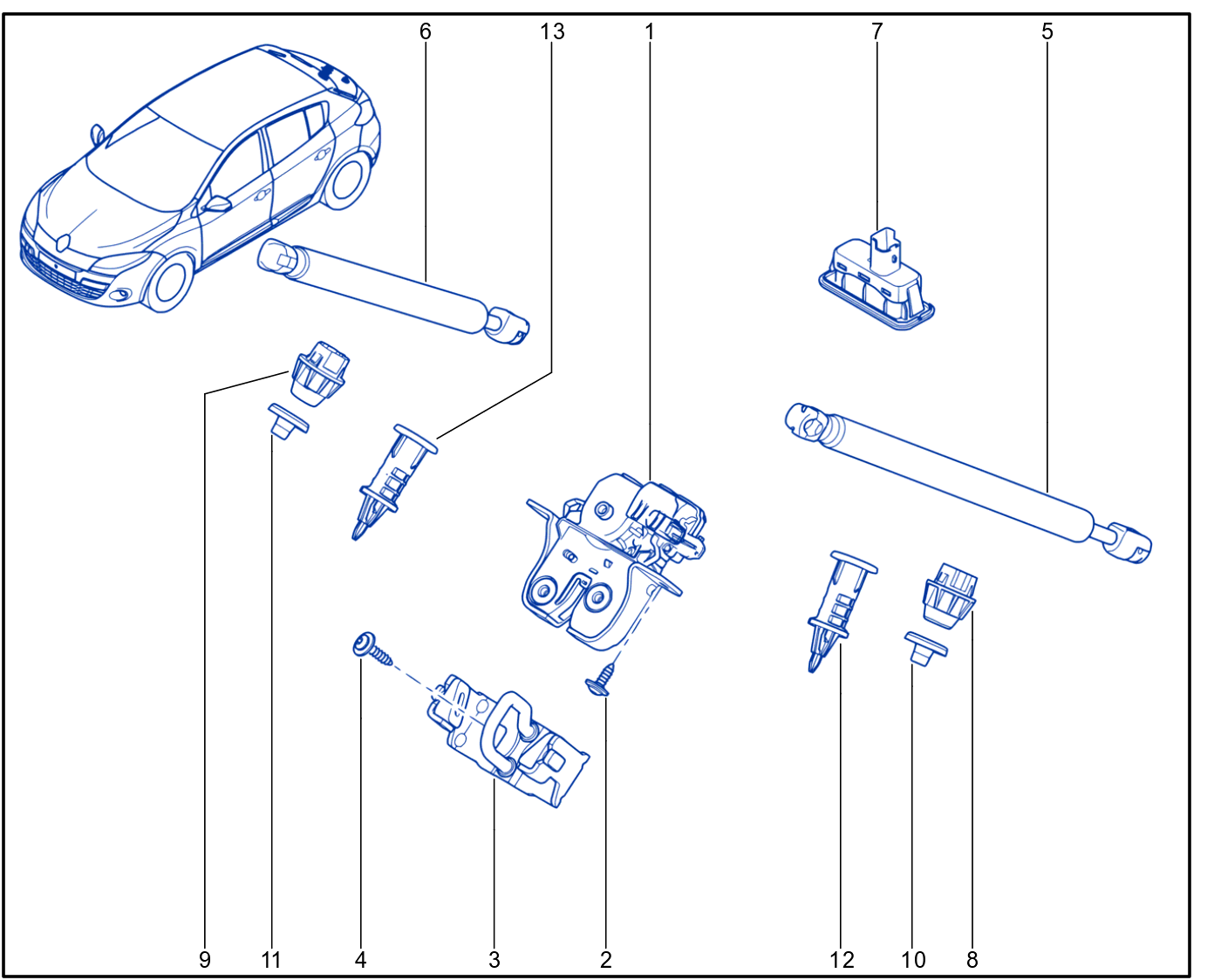 Rear Opening Element Control And Mechanism - 01044619