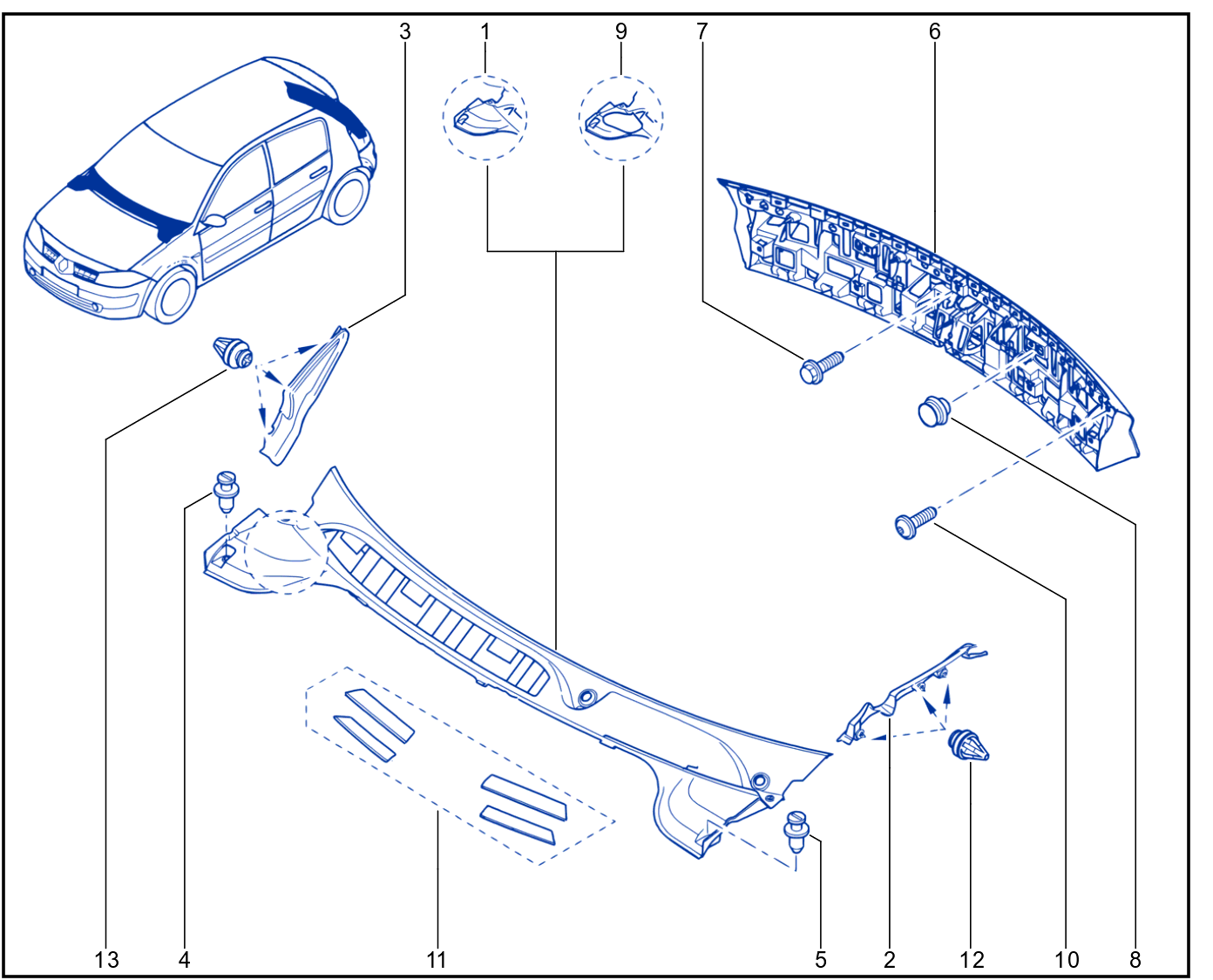 Front Bumper - Radiator Grille - 01046975