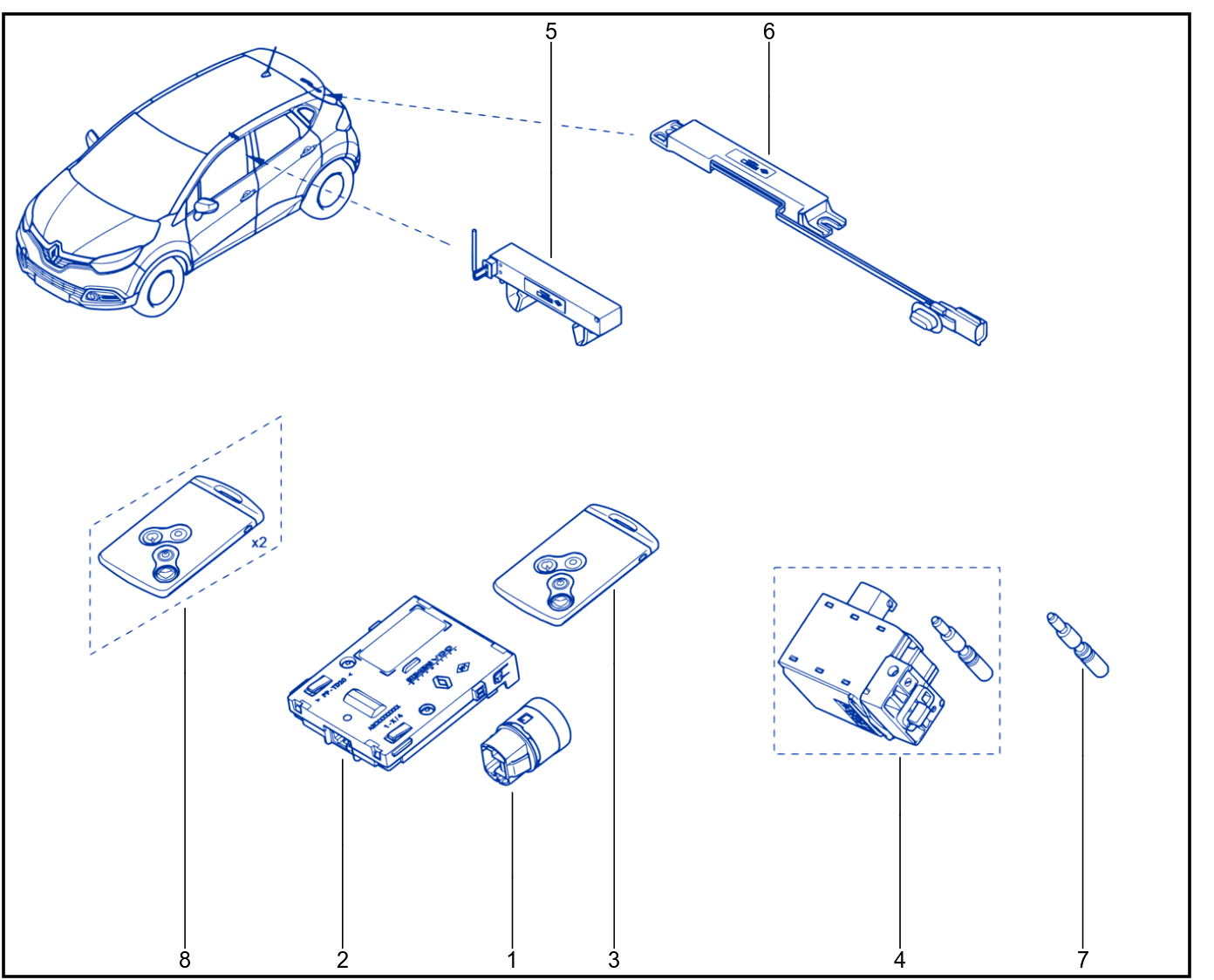 Engine Immobiliser System - Keys - Cards - 01047799