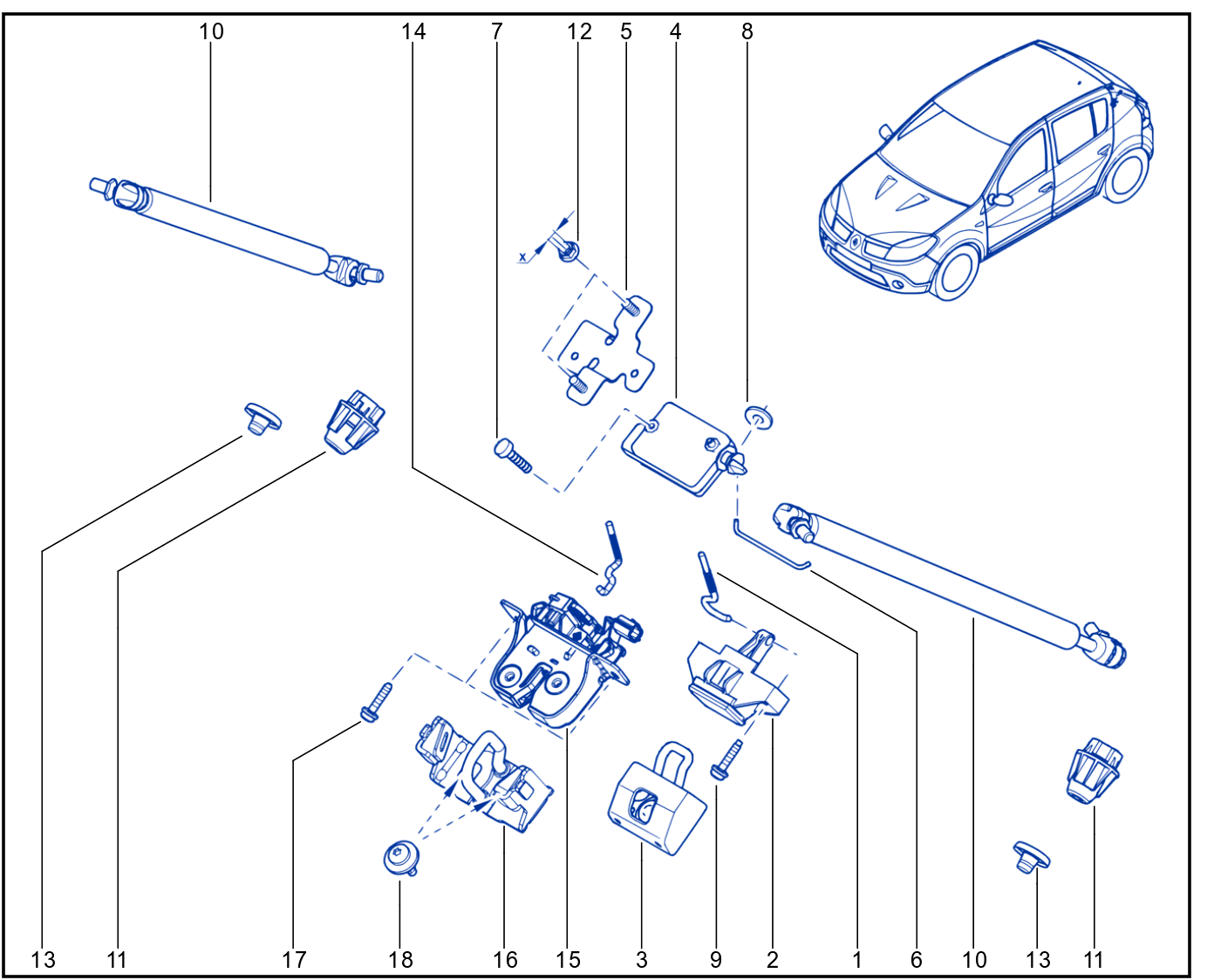 Rear Opening Element Control And Mechanism - 01055154