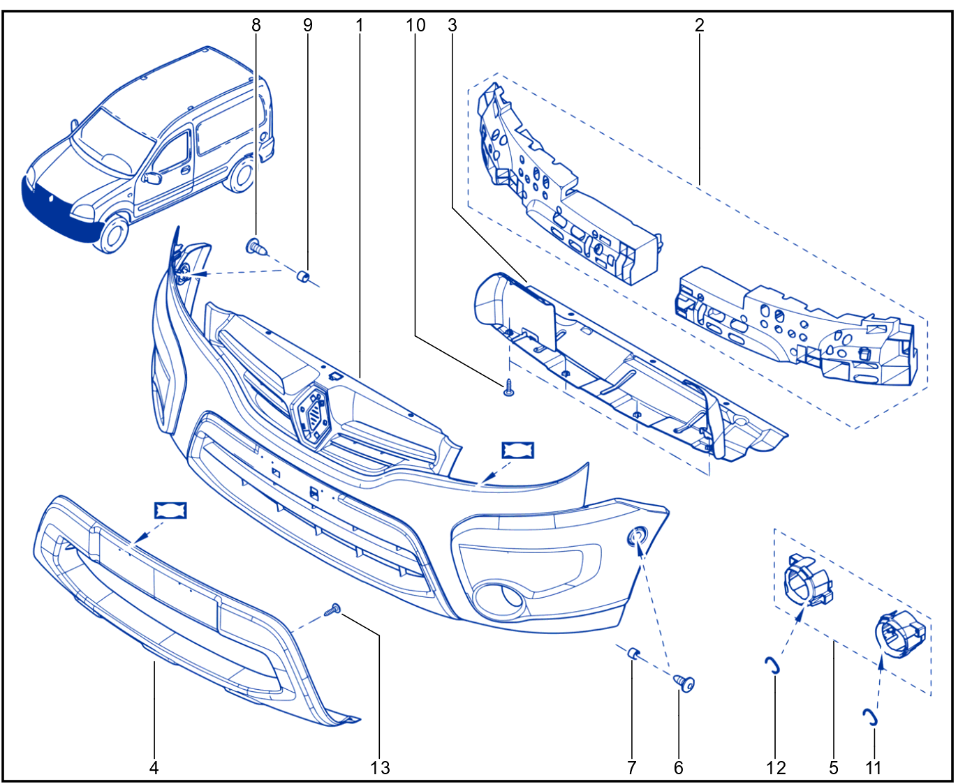 Front Bumper - Radiator Grille - 01056048