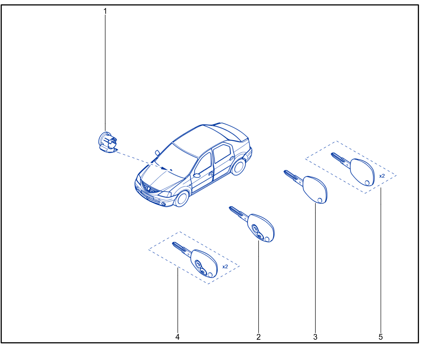 Engine Immobiliser System - Keys - Cards - 01060148