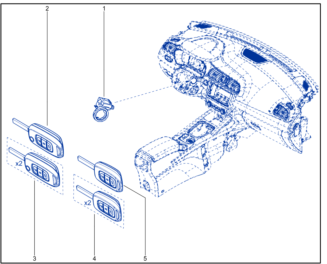 Engine Immobiliser System - Keys - Cards - 01066749