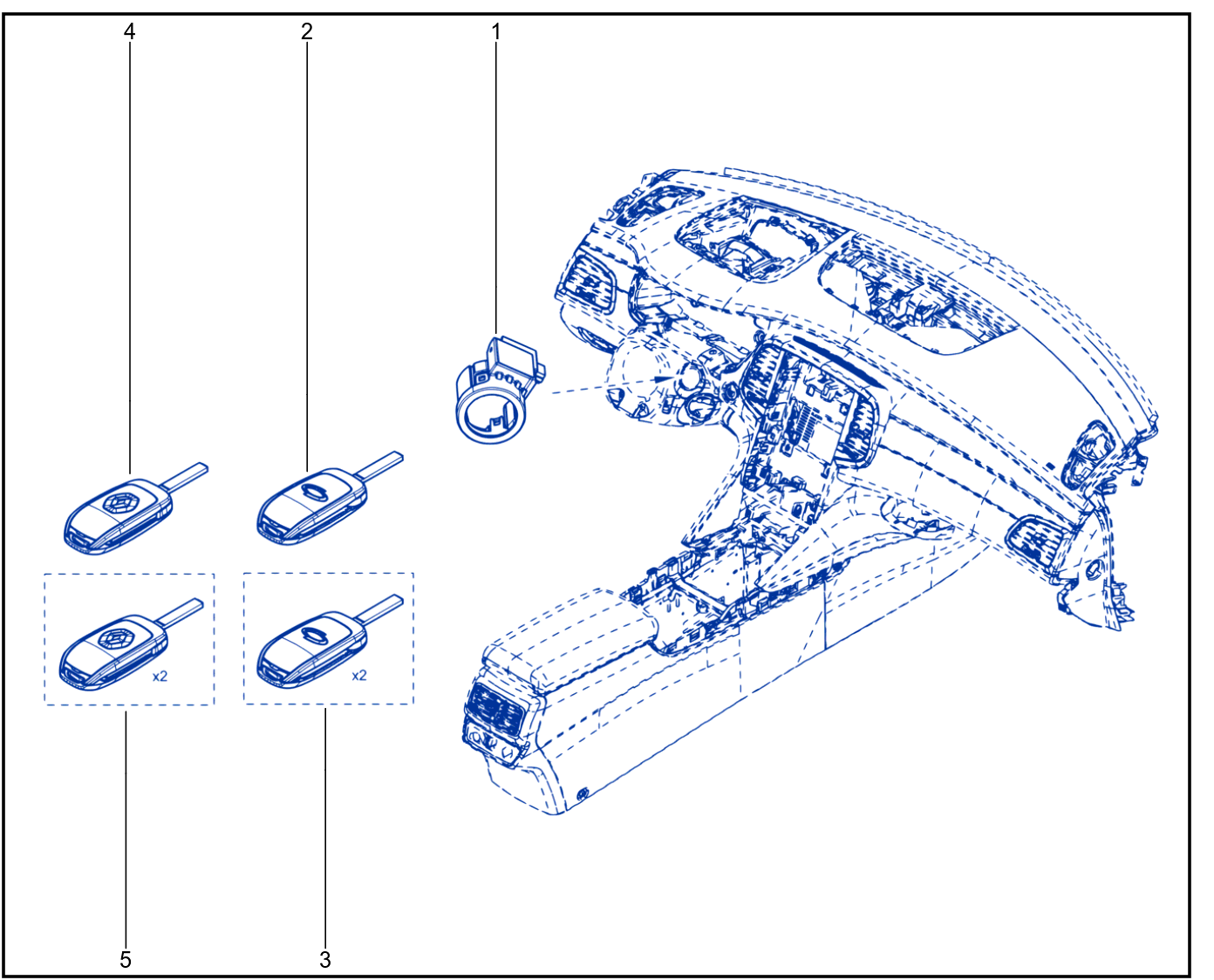Engine Immobiliser System - Keys - Cards - 01073524
