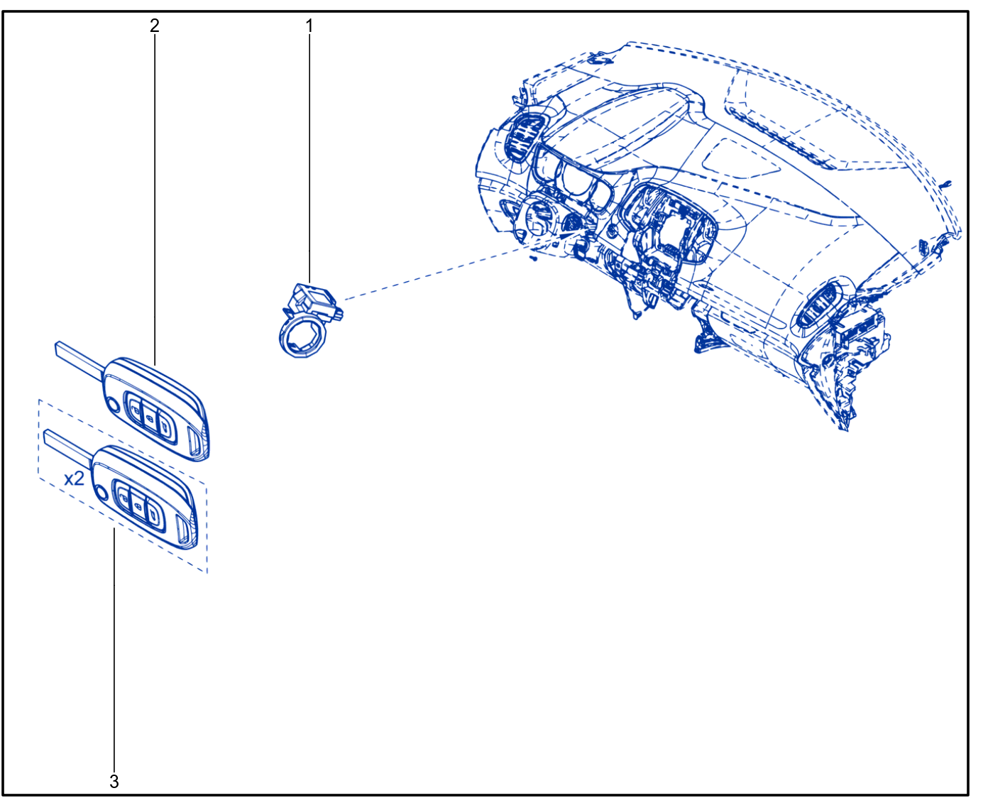 Engine Immobiliser System - Keys - Cards - 01076669