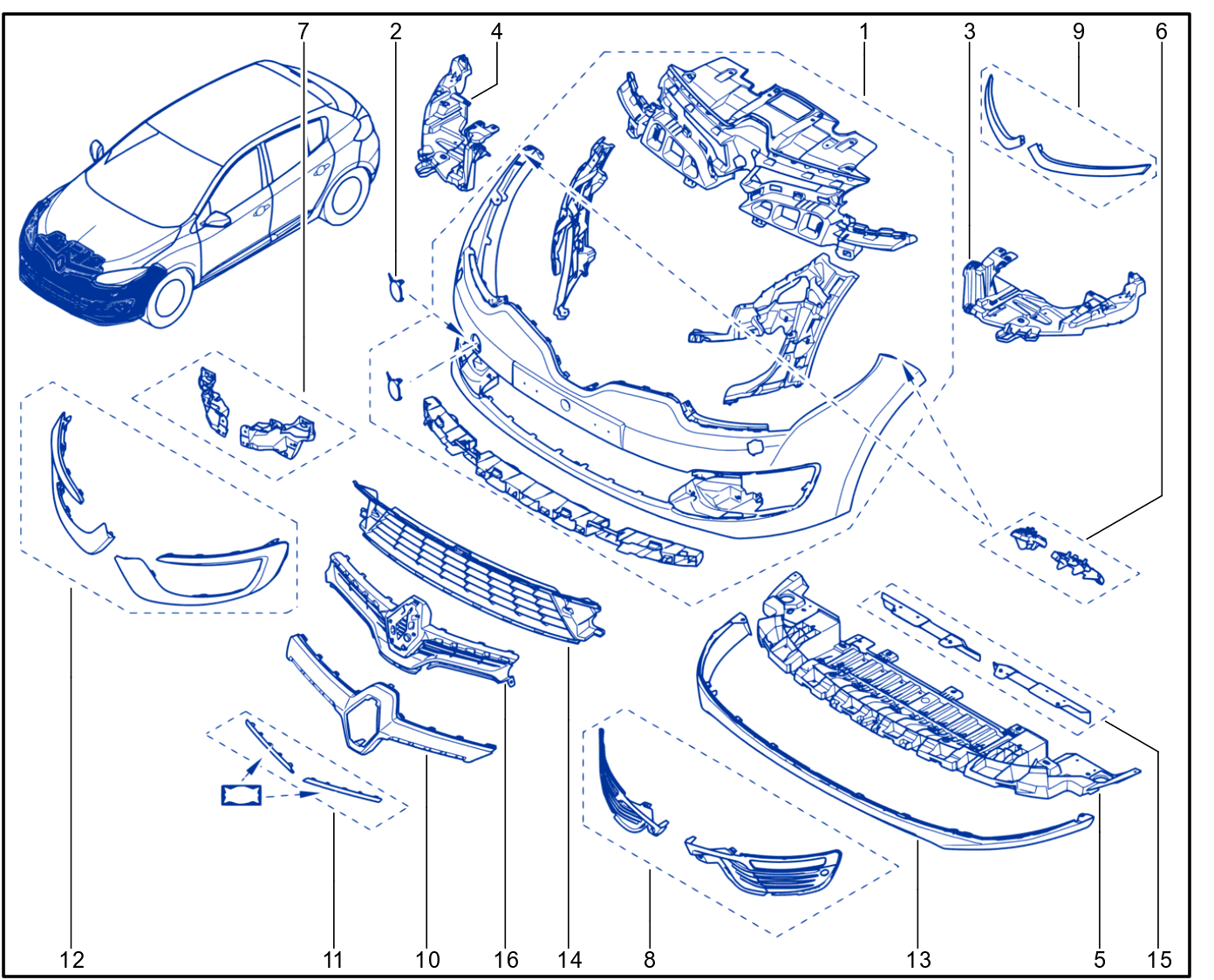 Front Bumper - Radiator Grille - 01081630