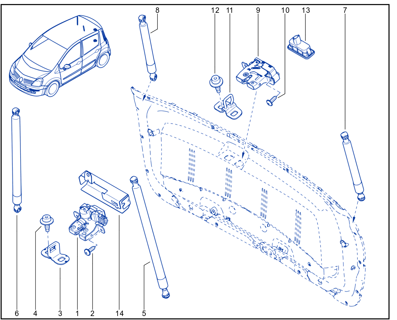 Rear Opening Element Control And Mechanism - 01082568
