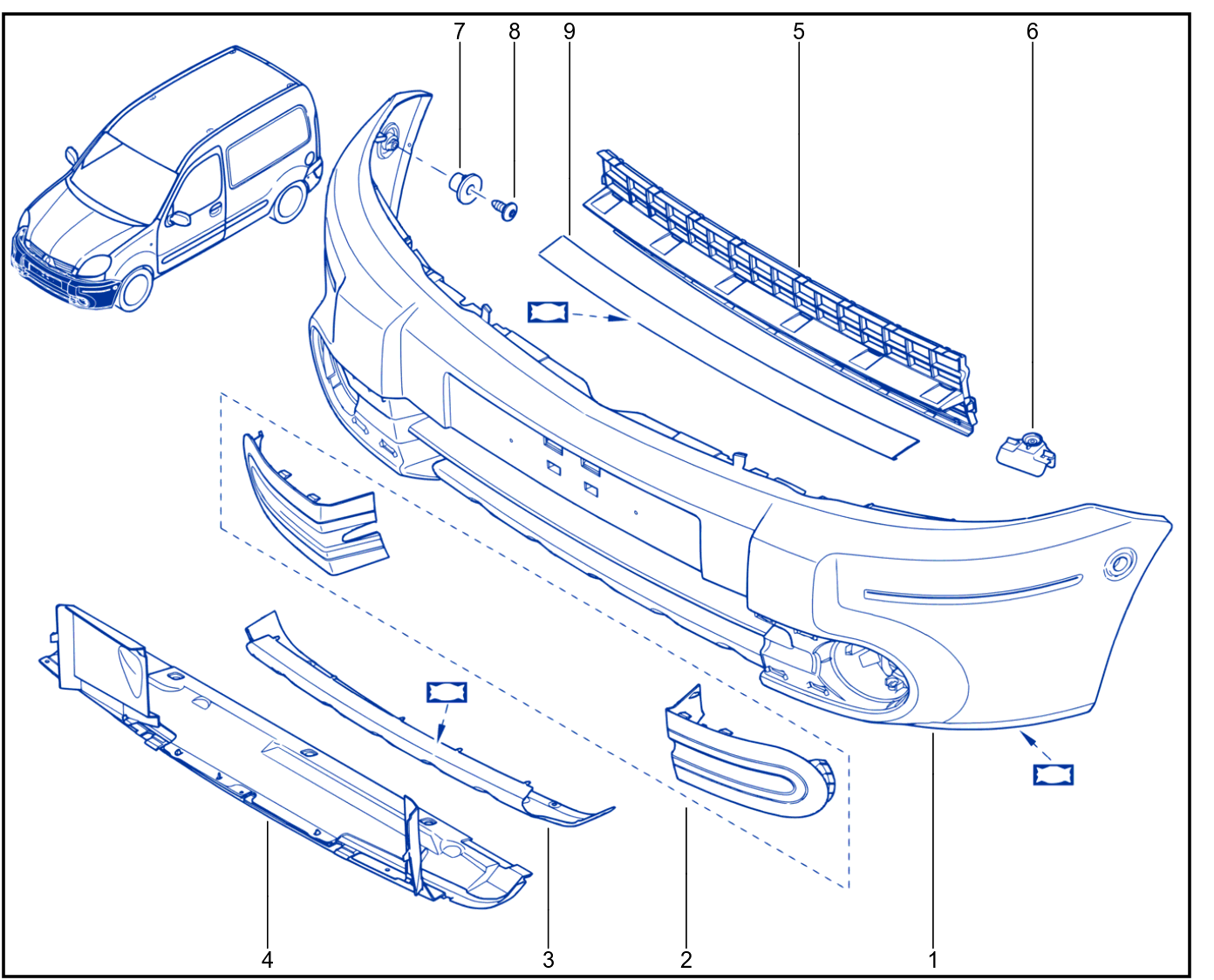 Front Bumper - Radiator Grille - 01083084