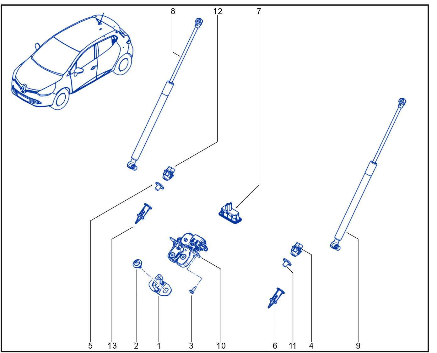 Rear Opening Element Control And Mechanism - 01083232