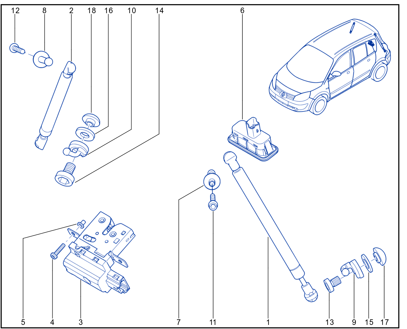 Rear Opening Element Control And Mechanism - 01083283