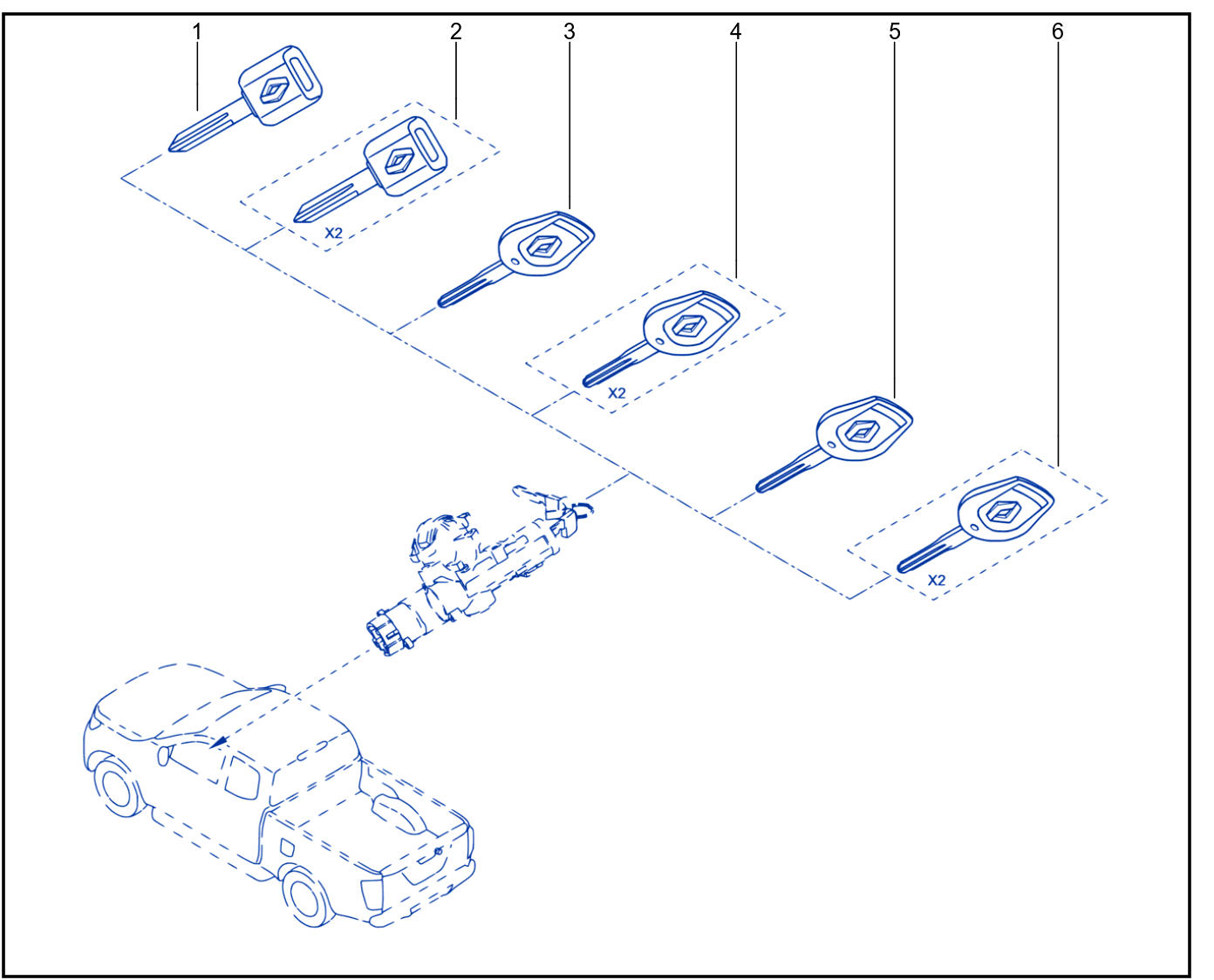 Engine Immobiliser System - Keys - Cards - 01083904