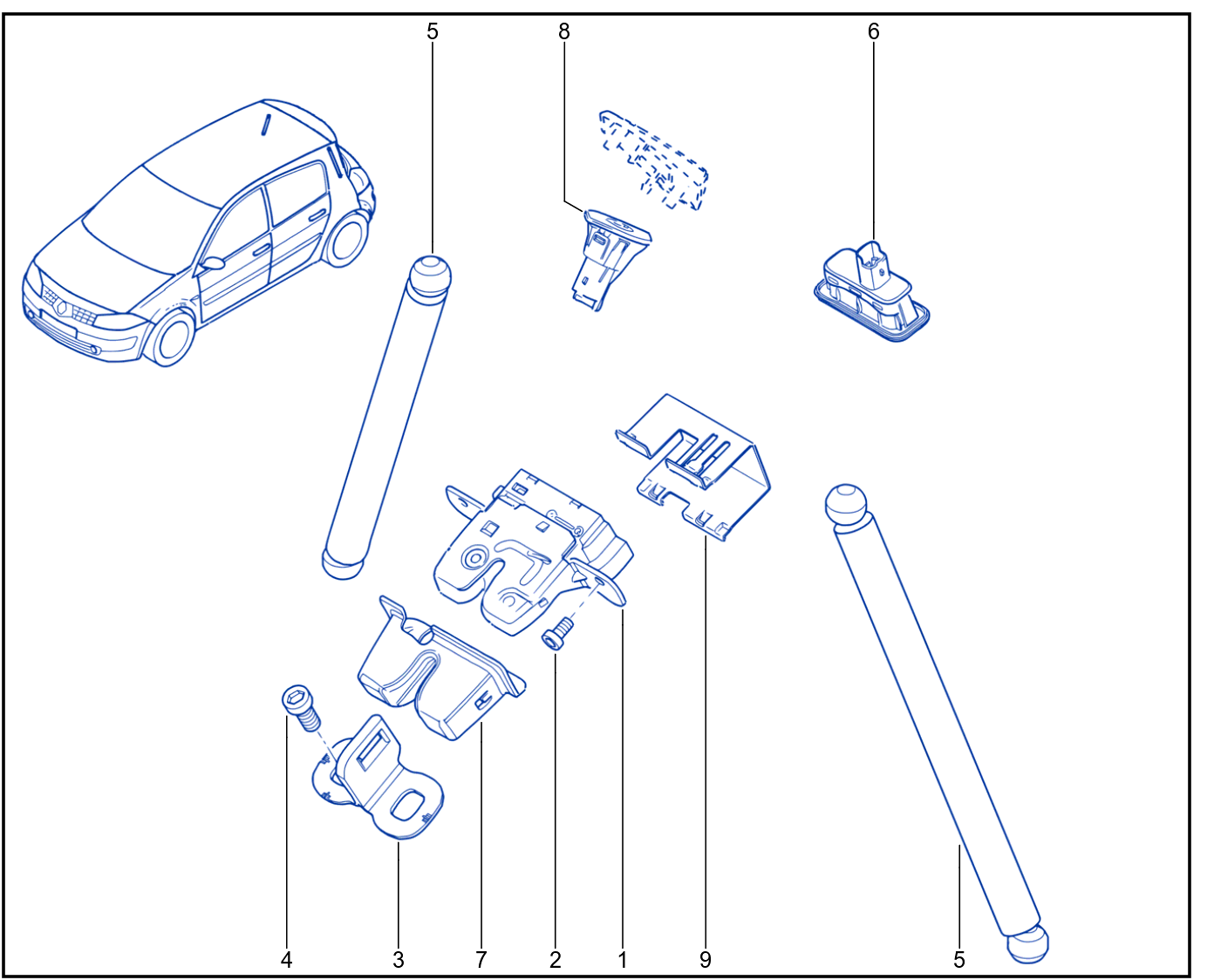 Rear Opening Element Control And Mechanism - 01084584