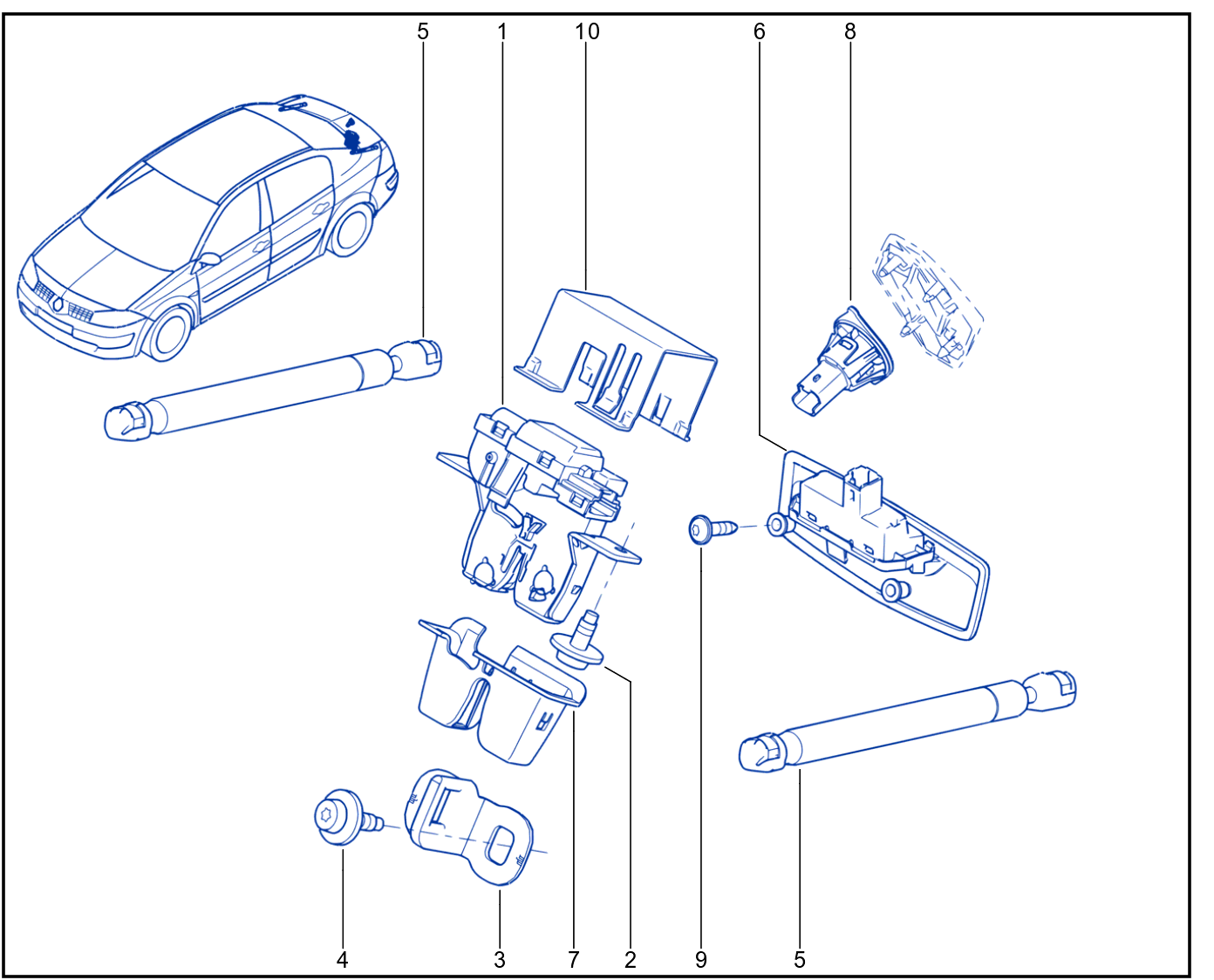 Rear Opening Element Control And Mechanism - 01084585