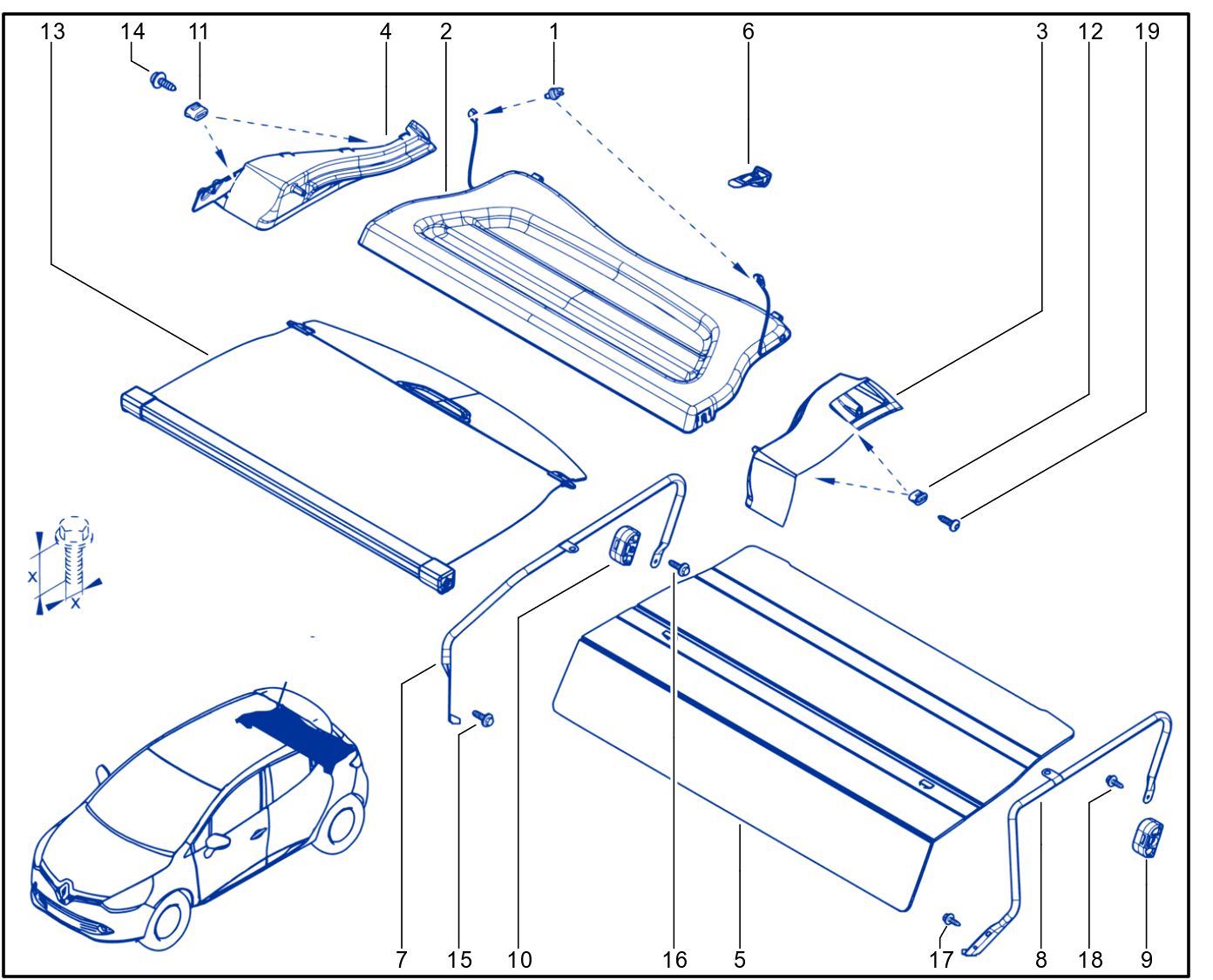 Rear Parcel Shelf - 01087447