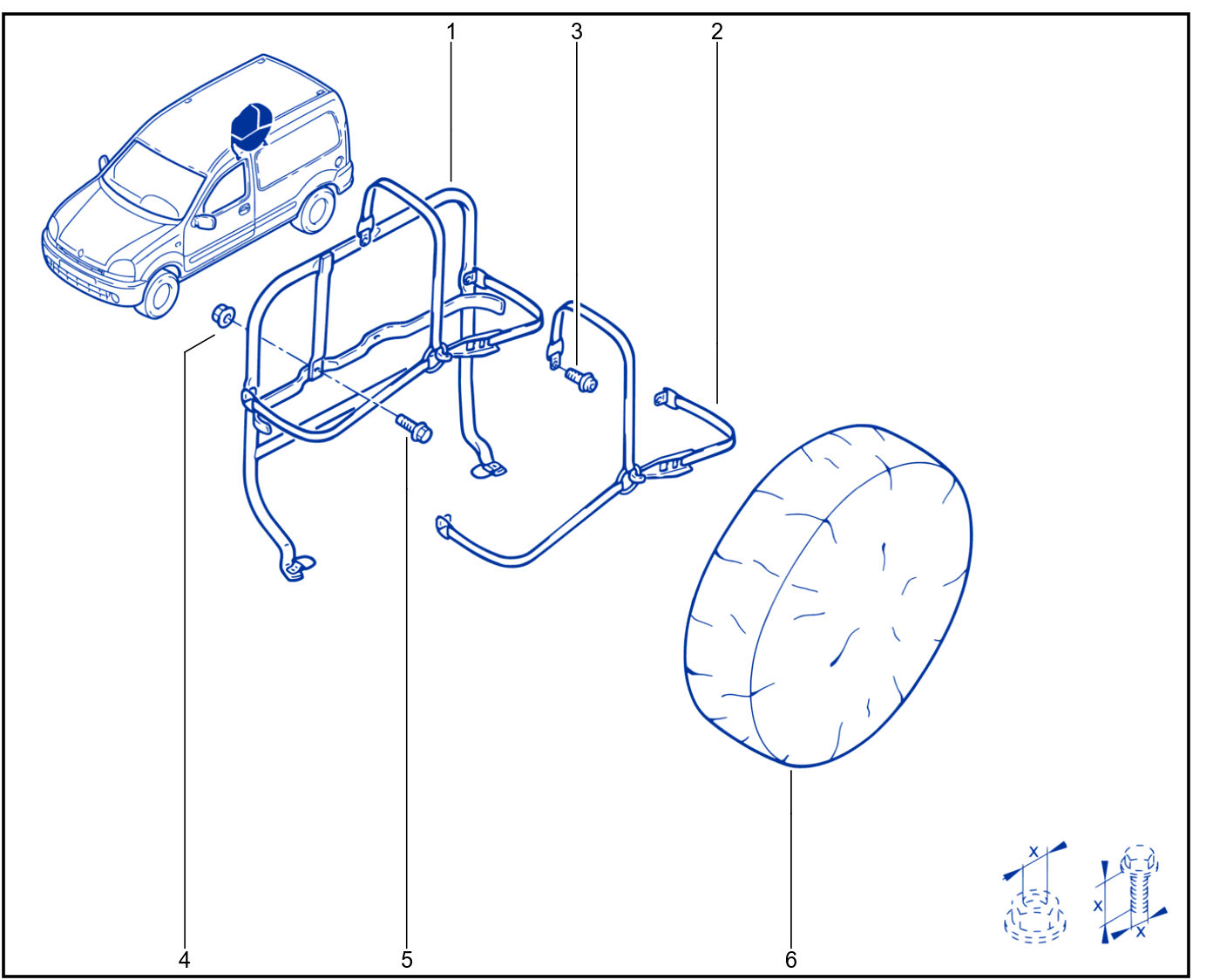 Emergency Spare Wheel Support - 01088686
