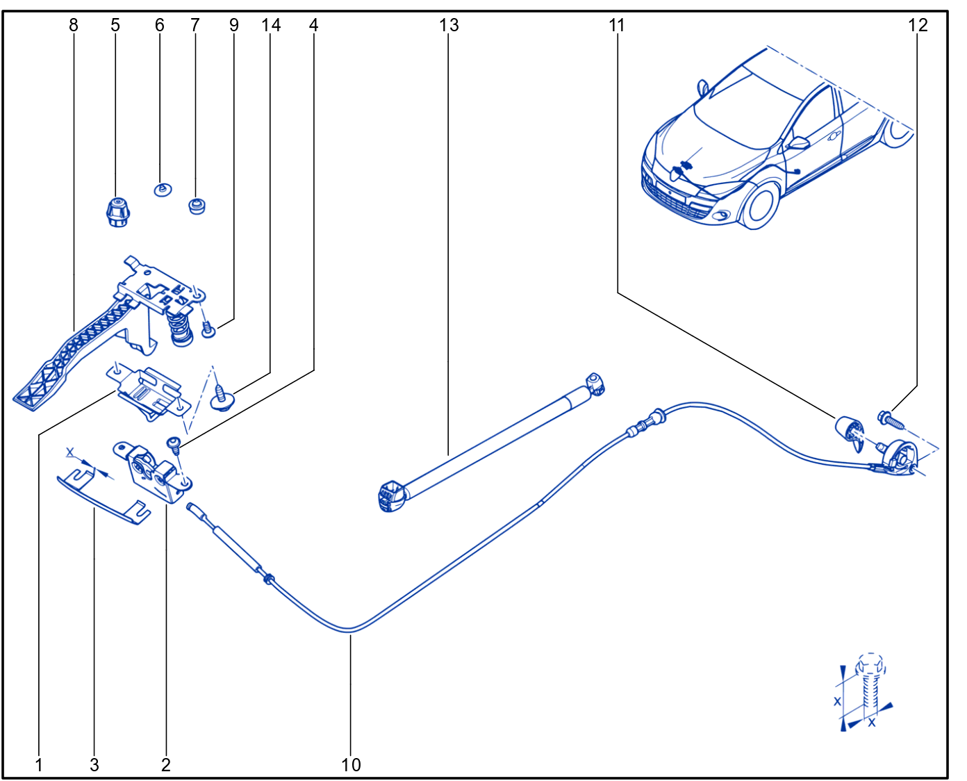 Front Opening Element Control And Mechanism - 01088778