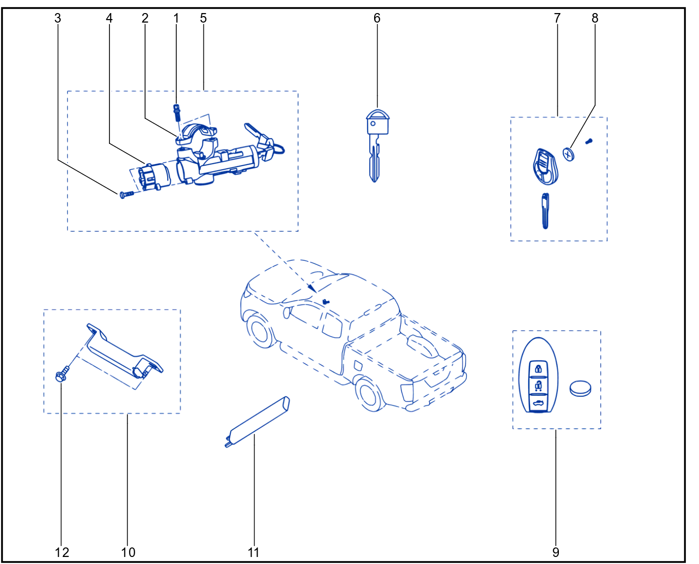 Engine Immobiliser System - Keys - Cards - 01089875