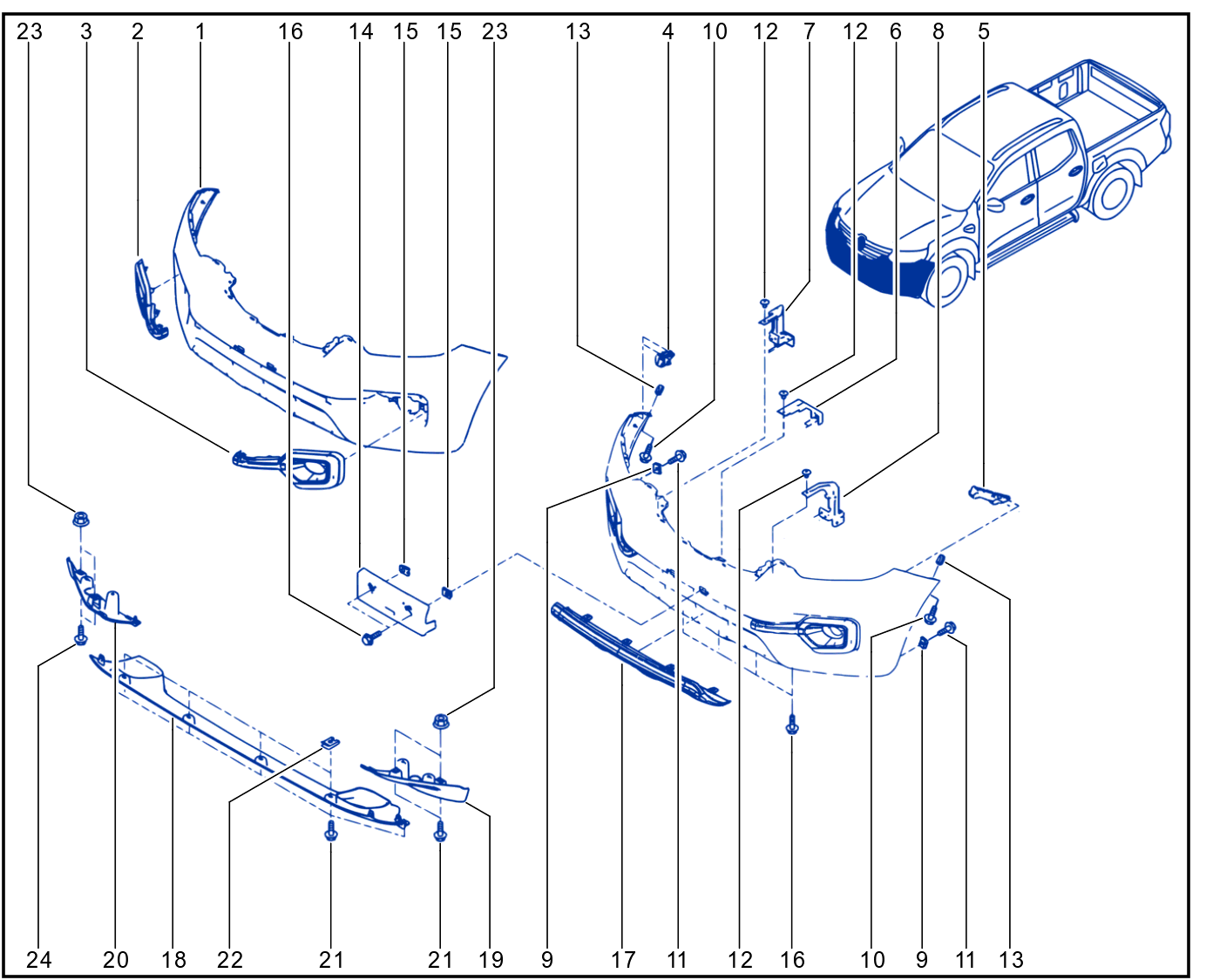 Front Bumper - Radiator Grille - 01091658