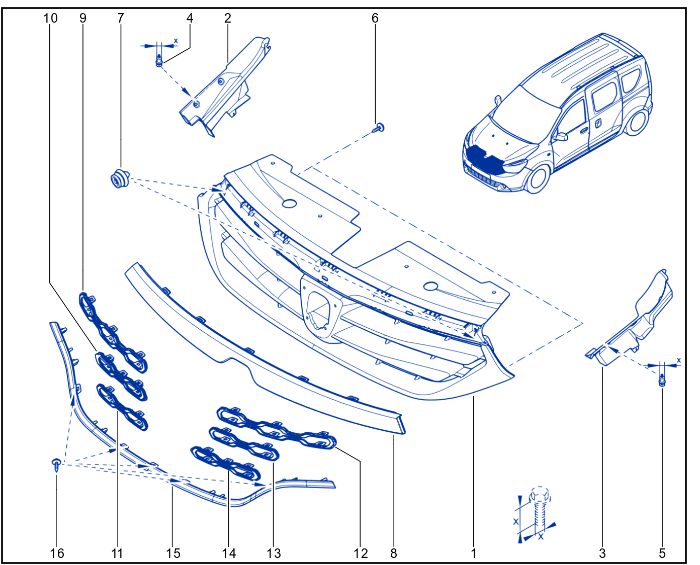 Front Bumper - Radiator Grille - 01092067