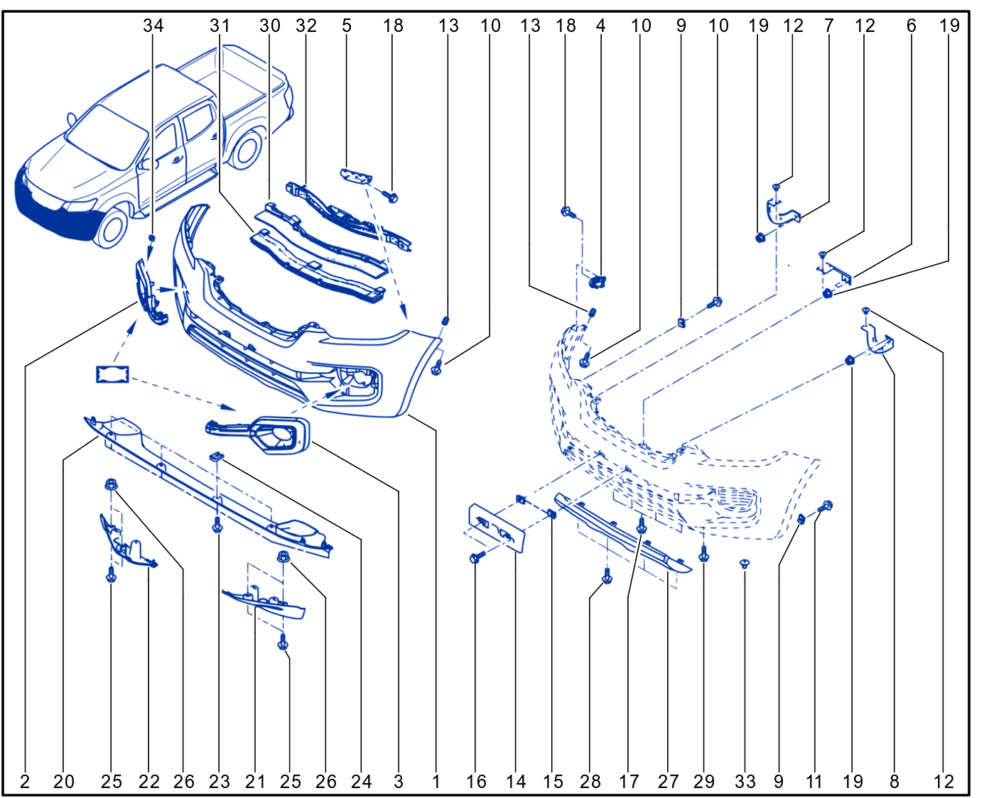 Front Bumper - Radiator Grille - 01093769