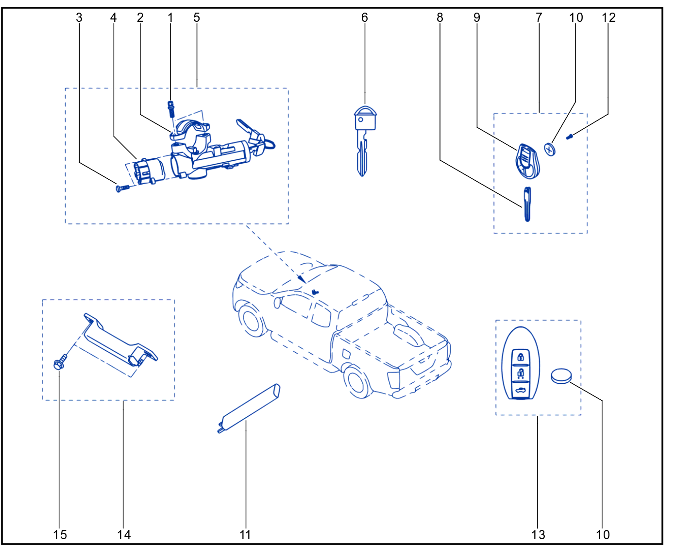 Engine Immobiliser System - Keys - Cards - 01097523