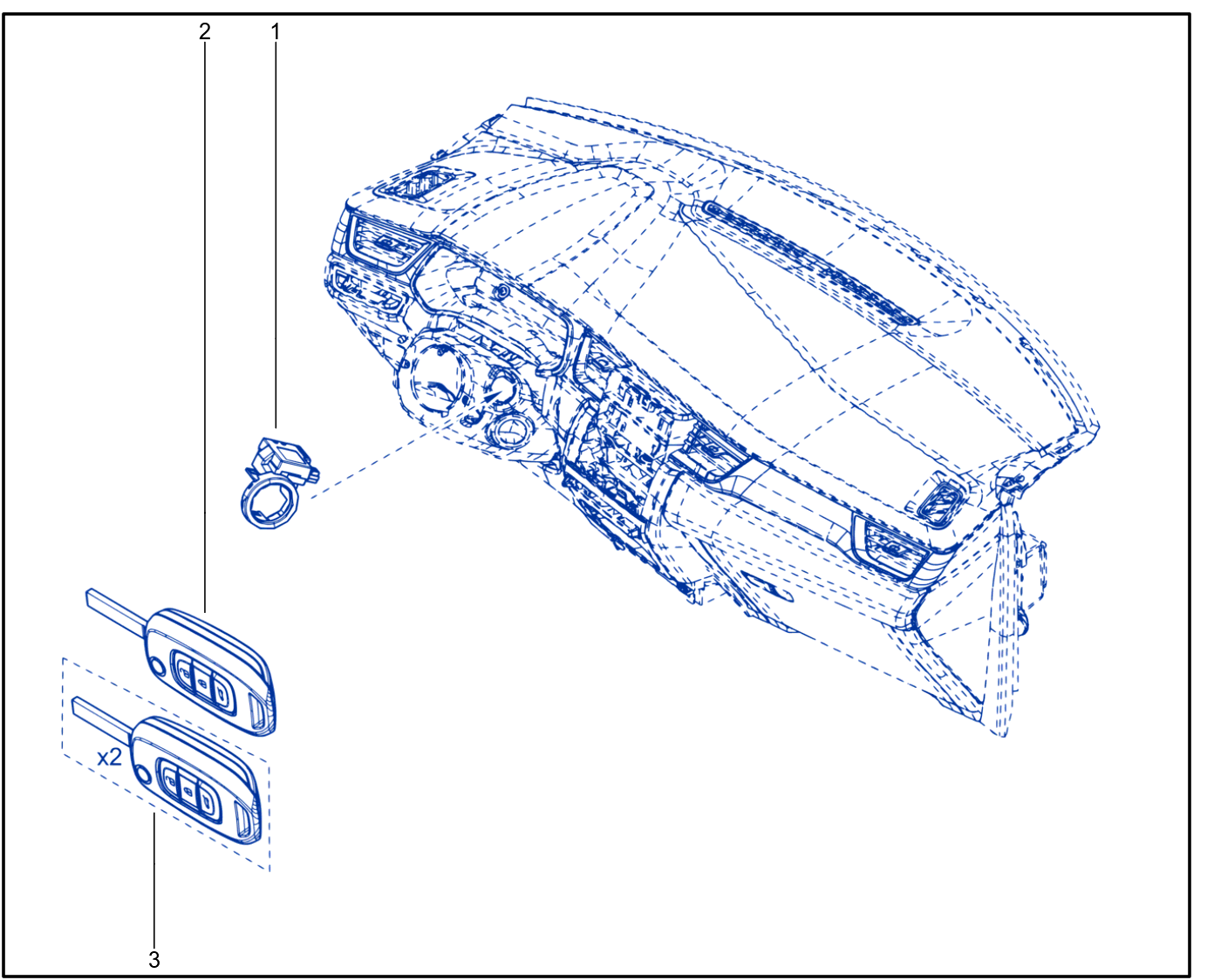 Engine Immobiliser System - Keys - Cards - 01098596