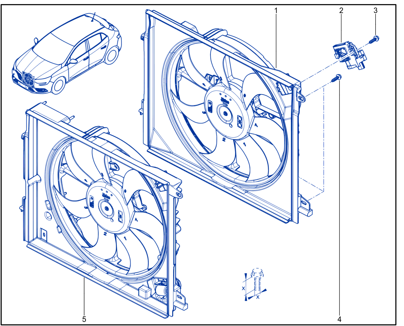 Radiator - Engine Cooling Fan - 01099996
