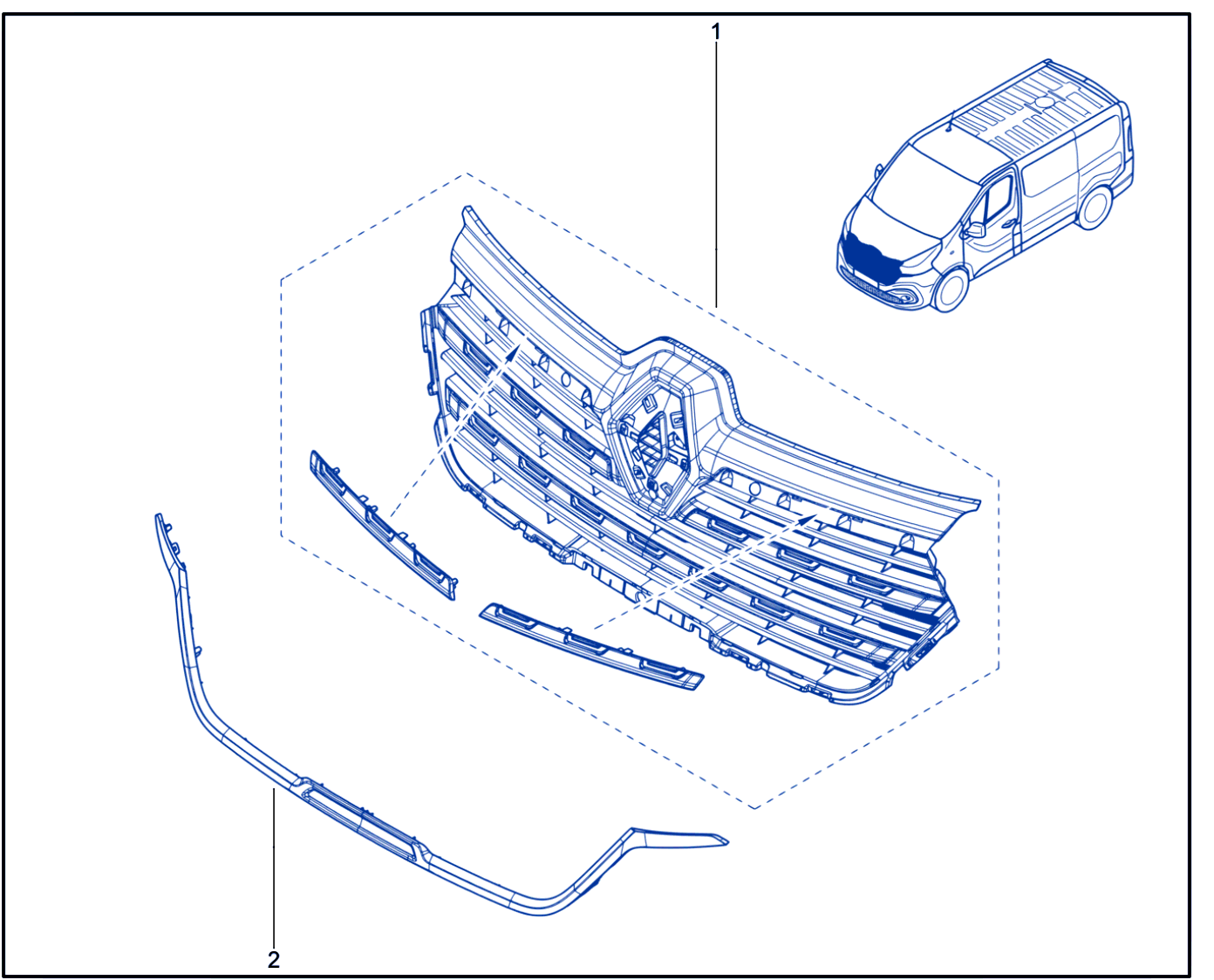Front Bumper - Radiator Grille - 01105155