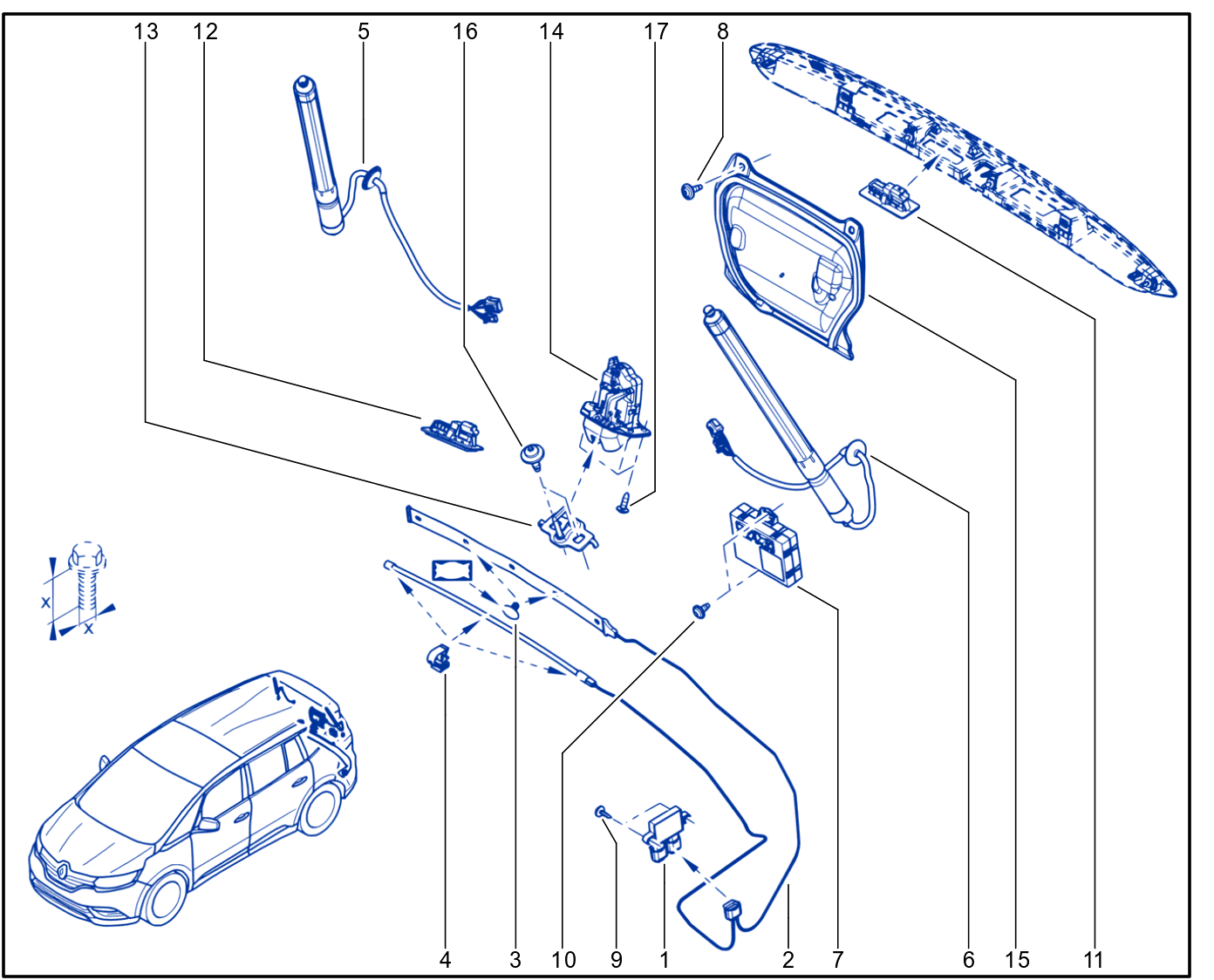 Rear Opening Element Control And Mechanism - 01105350