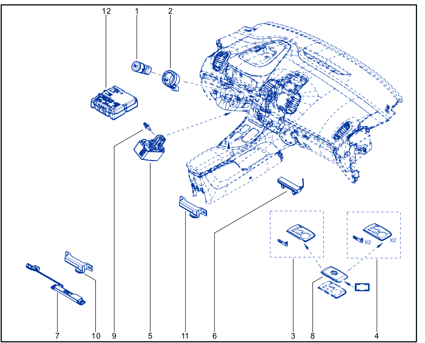 Engine Immobiliser System - Keys - Cards - 01105850