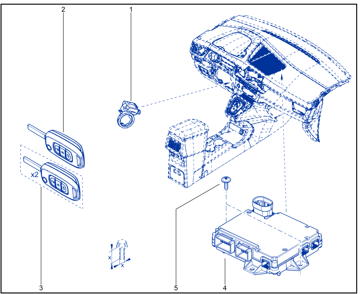Engine Immobiliser System - Keys - Cards - 01110486