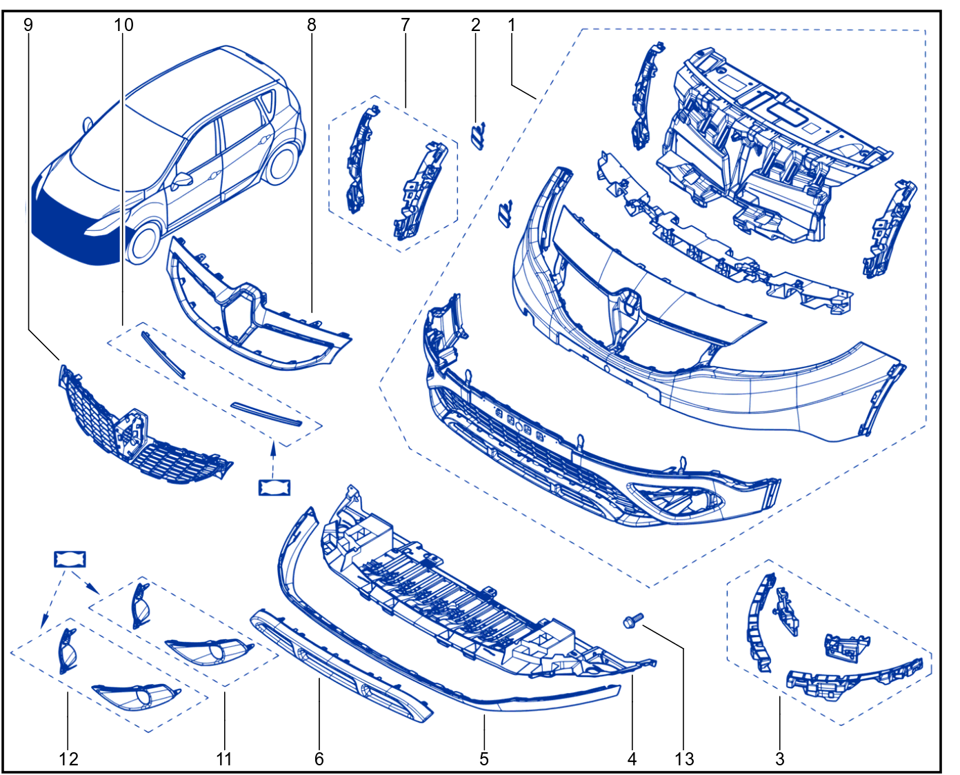 Front Bumper - Radiator Grille - 01110704