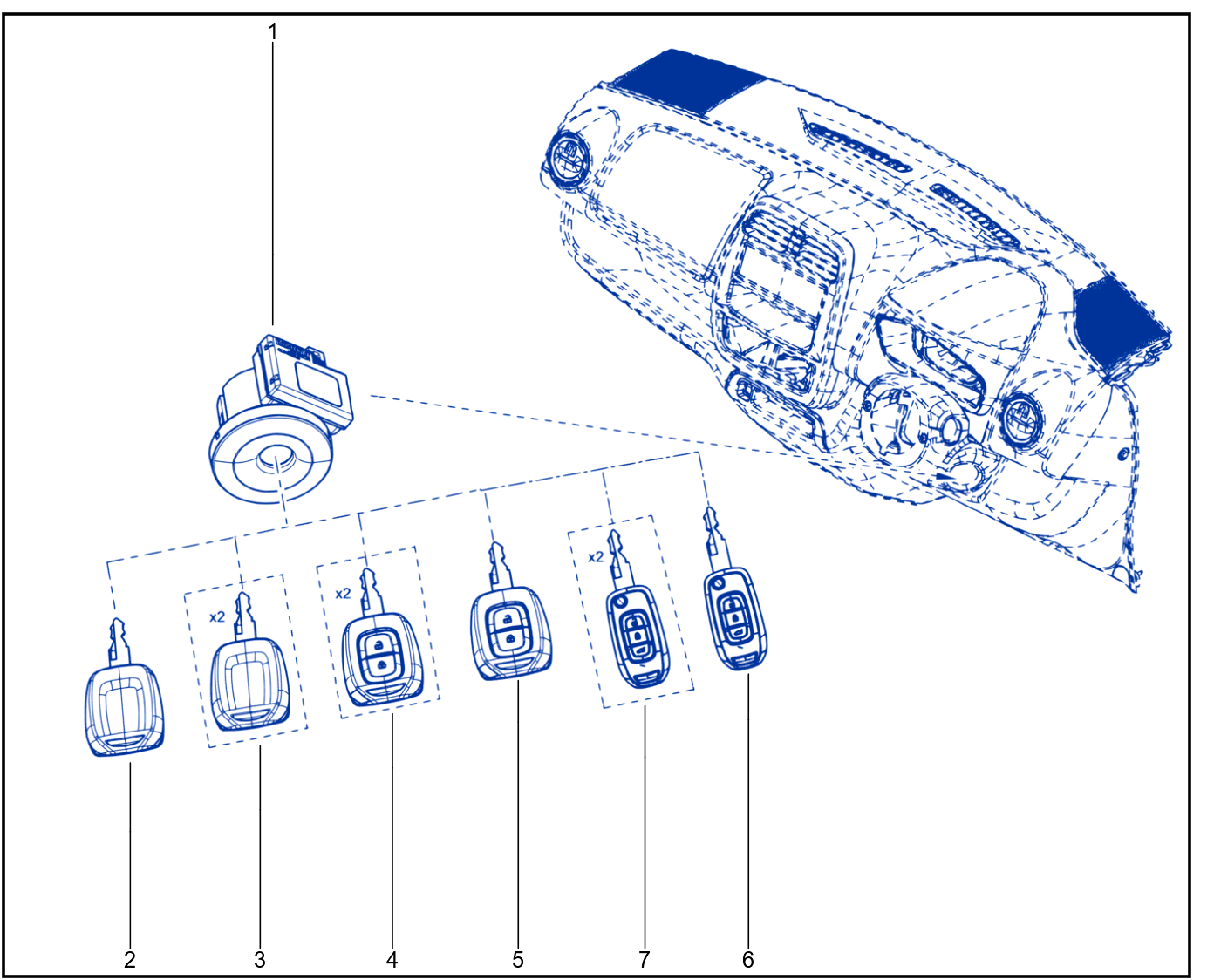 Engine Immobiliser System - Keys - Cards - 01114006